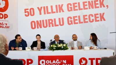 TDP’nin 9. Olağanüstü Kurultayı başladı. Kurultayda, eşitlik, adalet ve demokratik