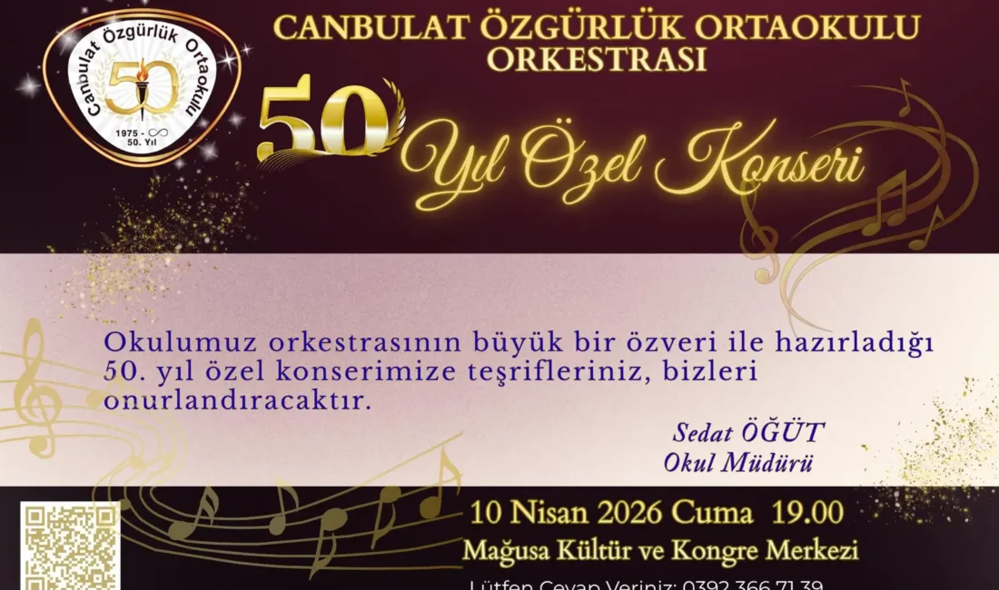Gazimağusa’da eğitim veren Canbulat Özgürlük Ortaokulu, 50. kuruluş yılını anlamlı